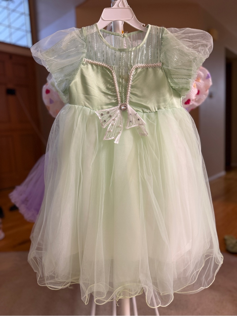Girls Light Green Tulle Fairy Costume Dress
